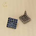 dark blue rhinestone cluster stud earrings - Image 4