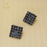 dark blue rhinestone cluster stud earrings - Image 5