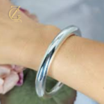 chunky silver bangle bracelet - Image 3