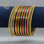 Gen Z Cloxet Stylish Indian Multi Antique Steel Churiyan Bangles Set