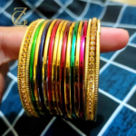 Gen Z Cloxet Stylish Indian Multi Antique Steel Churiyan Bangles Set - Image 2