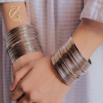 Gen Z Cloxet Silver Metal Bangles - Image 4