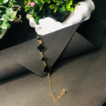 Gold Plated Black Clover Bracelet  Lucky Charm - Image 8