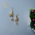 gold butterfly and heart dangle earrings - Image 10