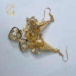 gold butterfly and heart dangle earrings - Image 12