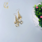 gold butterfly and heart dangle earrings - Image 13