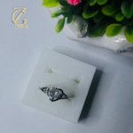 silver-plated heart-shaped ring - Image 3