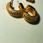 Gen Z Cloxet Gold Plated Ruby Crystal Hoop Earrings Huggie Style - Image 25