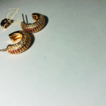 Gen Z Cloxet Gold Plated Ruby Crystal Hoop Earrings Huggie Style - Image 26