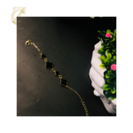 Gold Plated Black Clover Bracelet  Lucky Charm - Image 11