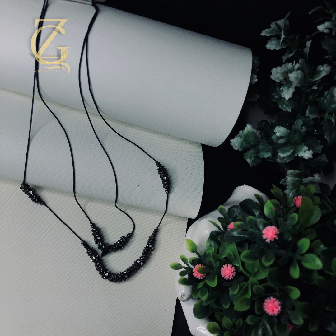 189 Black Beads Necklace - Image 1