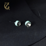 Mint Green Enamel Studs  Zirconia