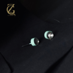 Mint Green Enamel Studs  Zirconia - Image 3