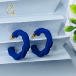 blue twisted hoop earrings - Image 8