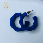 blue twisted hoop earrings