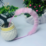 Gen z cloxet Pink Faux Fur Pearl Headband  Wide & Soft - Image 7