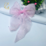 Gen Z Cloxet Womens Glitzy Pink Ribbon Bow Barrette - Image 4