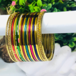 Gen Z Cloxet Stylish Indian Multi Antique Steel Churiyan Bangles Set - Image 6