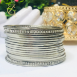 Gen Z Cloxet Silver Metal Bangles - Image 7