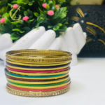 Gen Z Cloxet Stylish Indian Multi Antique Steel Churiyan Bangles Set - Image 12