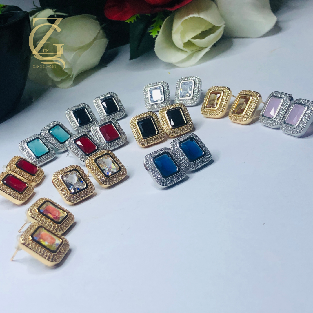 349 Gen Z Cloxet Square Stud Earrings - Image 1