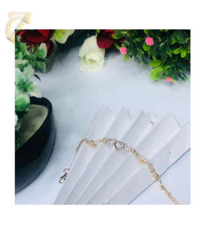 gold plated heart bracelet, dainty layered chain bracelet, heart charm bracelet for women, elegant gold bracelet gift