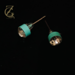 Mint Green Enamel Studs  Zirconia - Image 5