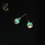 Mint Green Enamel Studs  Zirconia - Image 7