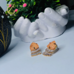 orange crystal fringe earring - Image 3