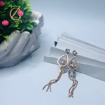 Long Chain Crystal Dangle Studs Fashion Jewelry - Image 3