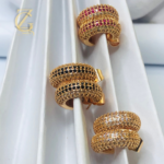 Gen Z Cloxet Gold Plated Ruby Crystal Hoop Earrings Huggie Style - Image 12