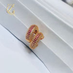 Gen Z Cloxet Gold Plated Ruby Crystal Hoop Earrings Huggie Style - Image 13