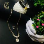 Gen Z Cloxet White Shell Clover & Baguette Necklace - Image 6