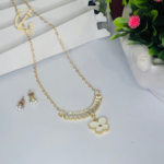 Gen Z Cloxet White Shell Clover & Baguette Necklace - Image 9