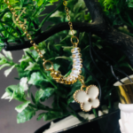 Gen Z Cloxet White Shell Clover & Baguette Necklace - Image 10