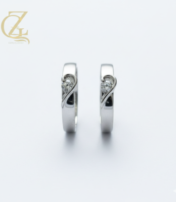 925 Sterling Silver Bypass Couple Rings – Matching Round-Cut Swirl Promise Rings