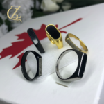 Men's Band Ring, Greek Key Jewelry, Stainless Steel Rings, Black Enamel Ring, Boy's Fashion Ring, Waterproof Men's Jewelry, Meander Pattern, Vintage Style Ring, Minimalist Ring for Men