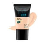 Achieve a flawless, shine-free look with the Maybelline Fit Me Matte + Poreless Foundation in 120 Classic Ivory.
