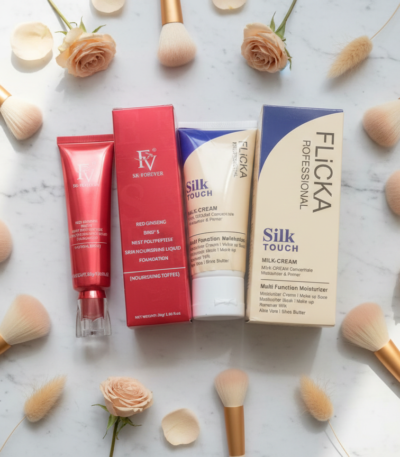 Flicka 2-in-1 Makeup Deal – Silk Touch Primer (60g) + Flawless Femme Foundation (30g) Combo | Pore Blurring | Full Coverage | All Skin Types | Pakistan | Gen z cloxet