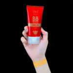 BB Block Tinted Sunscreen SPF 50+ bottle displaying key ingredients Niacinamide and Vitamin E on a clean background.