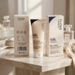 Aesthetic product packaging box of Flicka Silk Touch 3-in-1 Primer Moisturizer with SPF.