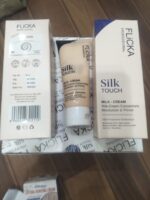 Ingredients and directions label on the back of Flicka Silk Touch 3-in-1 Primer Moisturizer bottle.