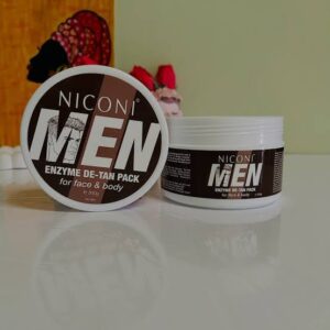 NICONI MEN Enzyme De-Tan Pack for Face & Body – Tan Removal & Skin Care Pack 120gm 